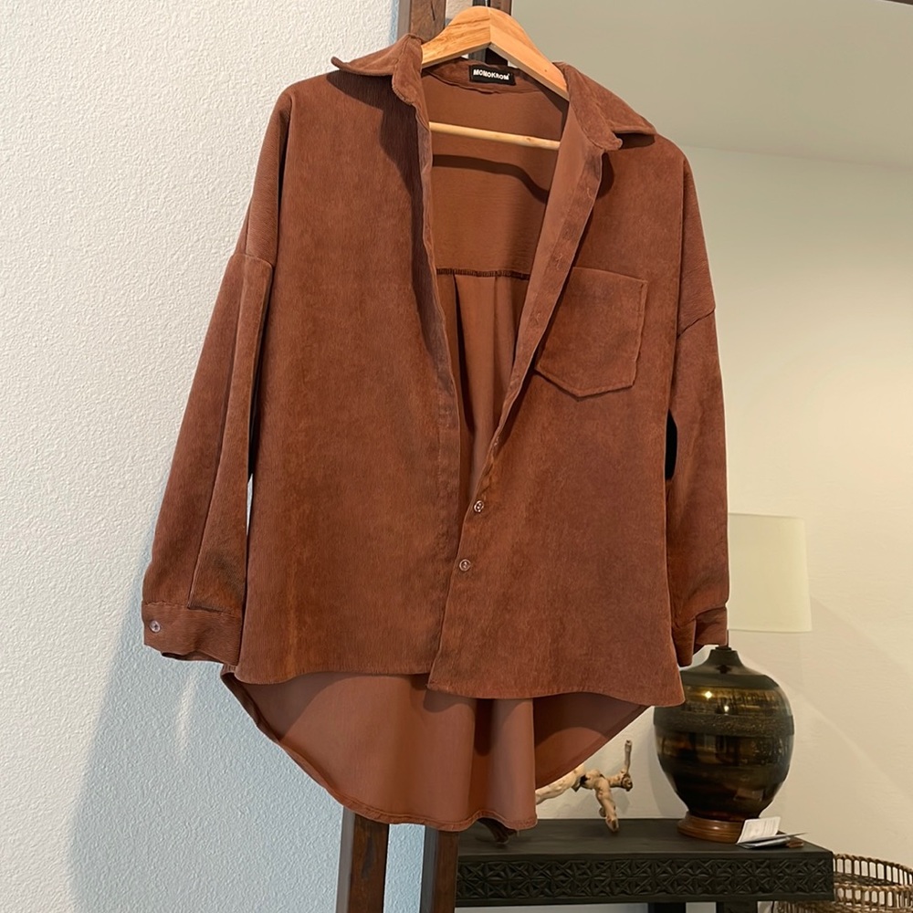 Oversized Brown Corduroy Button Up Size S